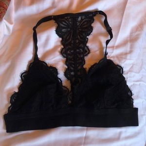 Black lace PINK racerback bralette